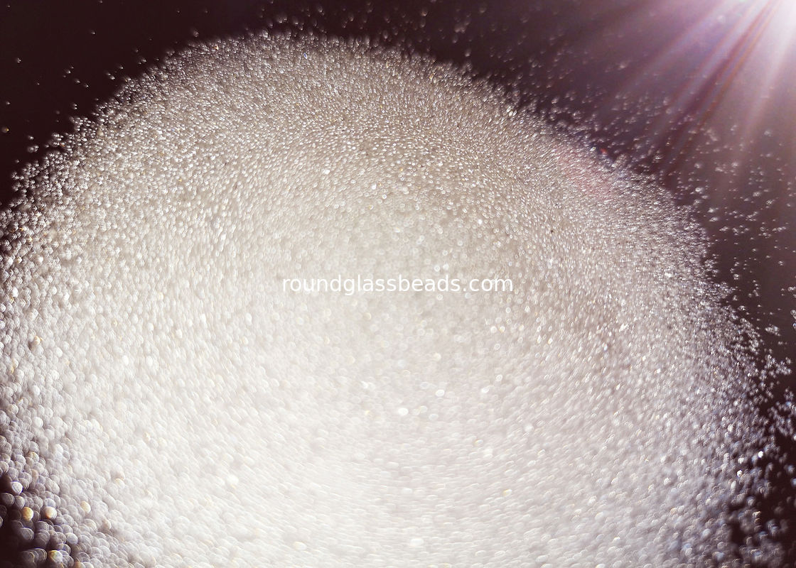 Reflective Powder 71.6% Sio2 Round Glass Beads For Textile Print